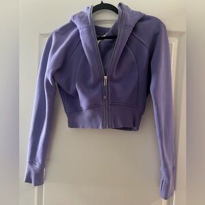LULULEMON SCUBA FULL ZIP CROPPED HOODIE - Dark Lavender Size 4